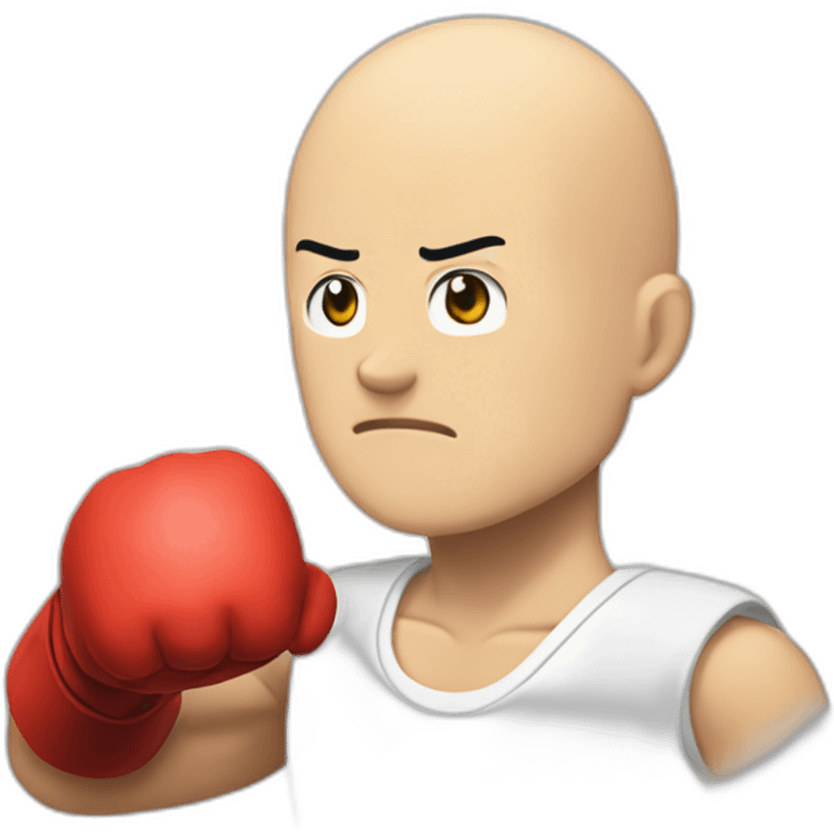 Saitama bald head and red hand punch emoji