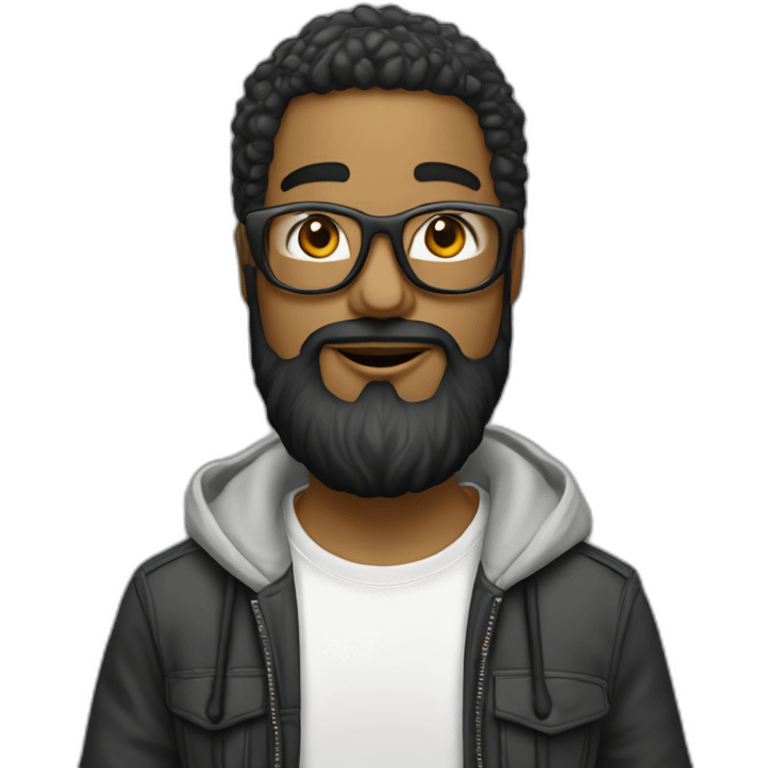 Rappeur barbe lunette emoji