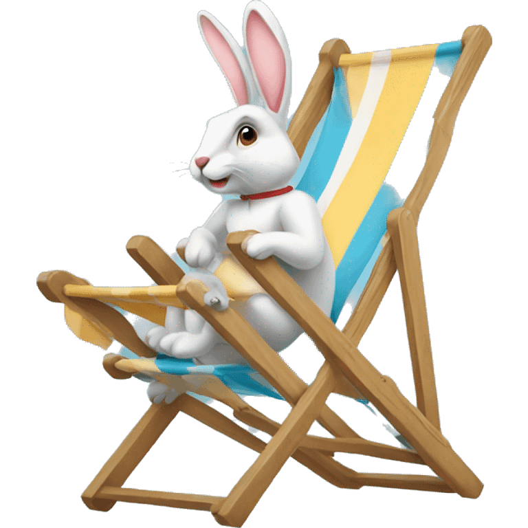 rabbit sitting deckchair emoji