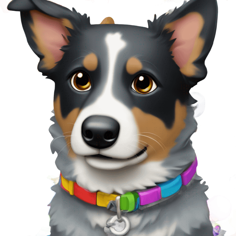 Blue heeler black with toys emoji