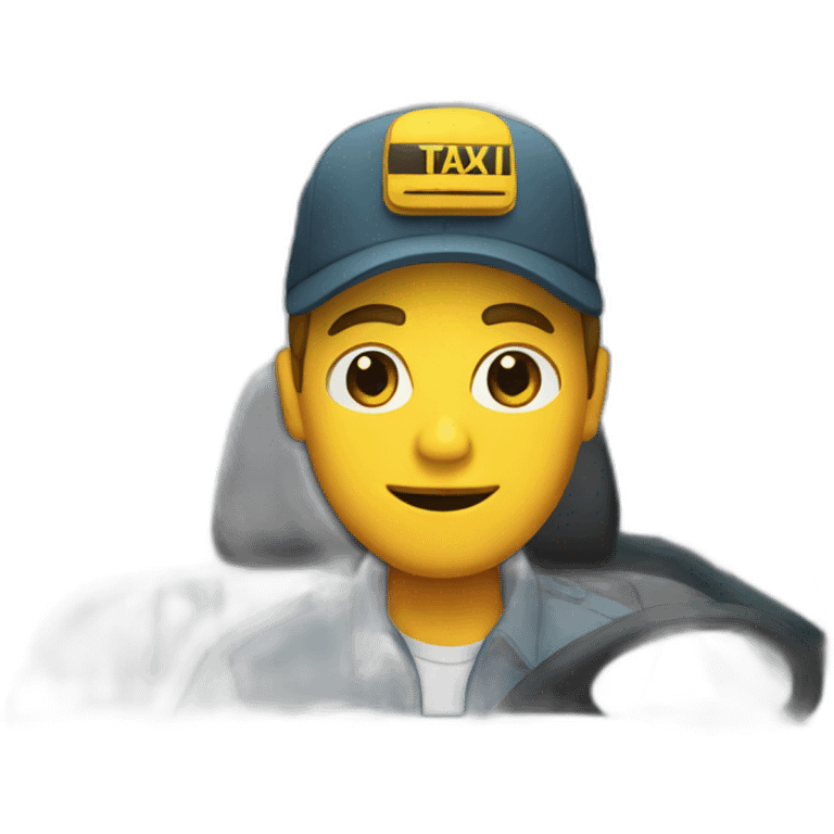 Taxi driver inside of car emoji