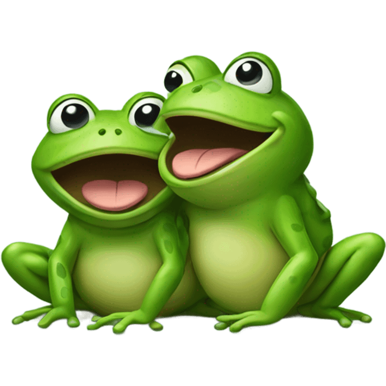 Frogs twisting their tounges together emoji