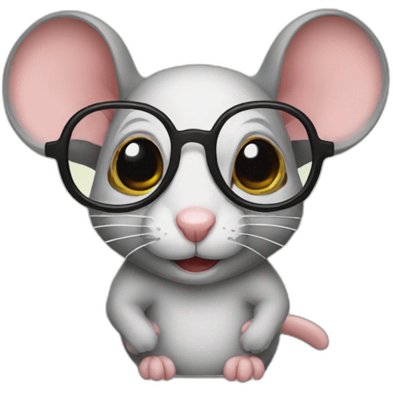 mouse with glasses emoji