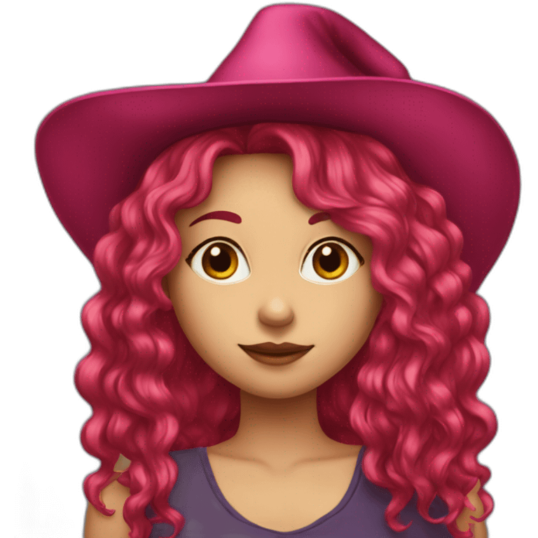 girl-long-rosered-hair-party-hat emoji