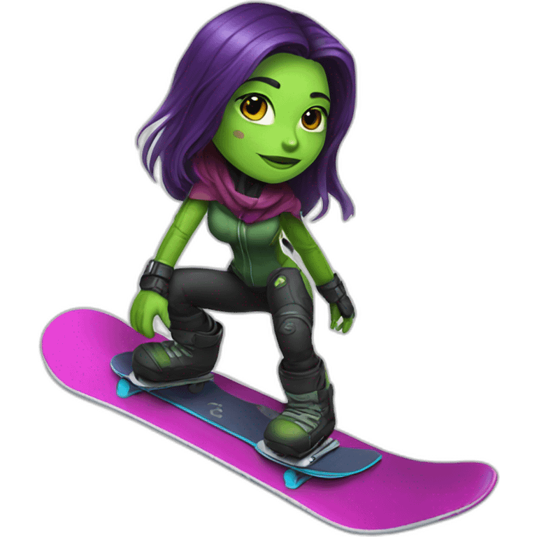 Gamora snowboard emoji