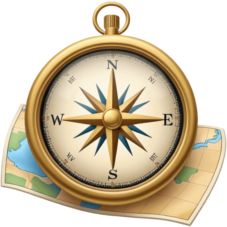 A compass with a map background emoji