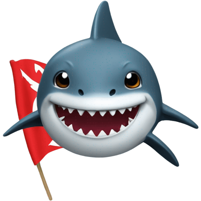 Shark holding LIU flag emoji