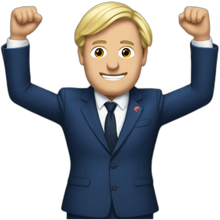 Macron embrasse marine le pen emoji