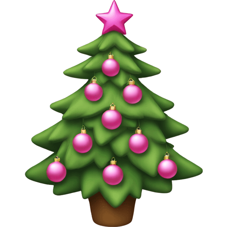 christmas tree with pink ornaments  emoji