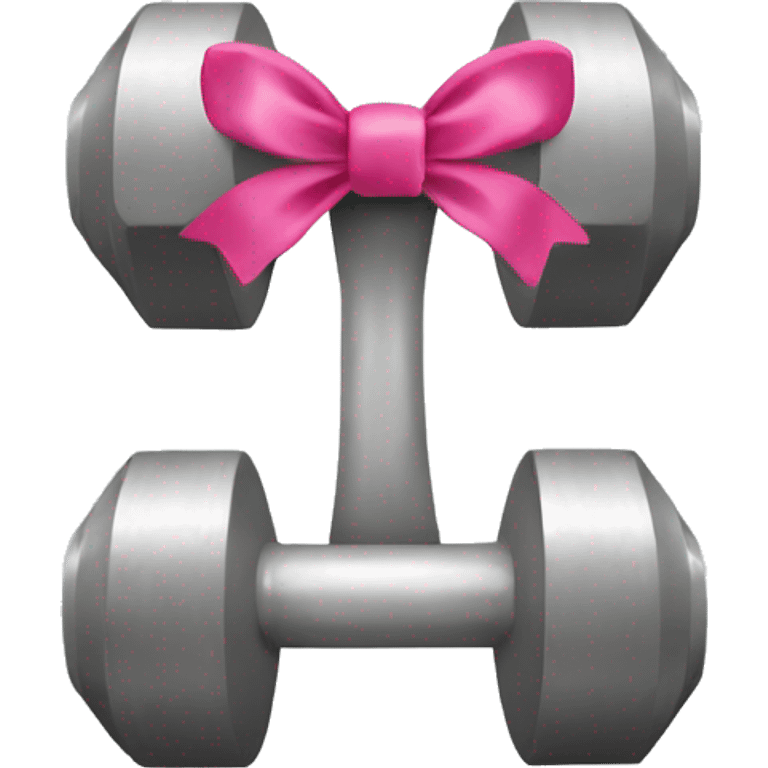 dumbbell with pink bow emoji