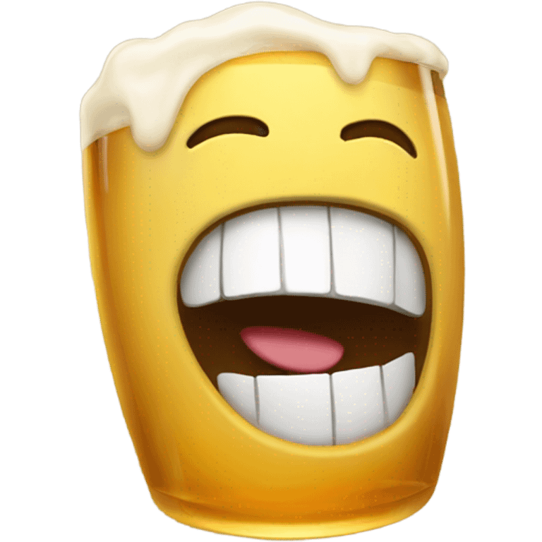 Laughing with a beer emoji