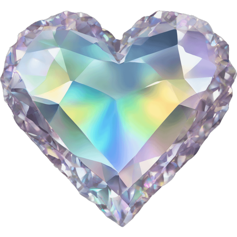 Heart shaped 56-carat iridescent diamond crystal cluster  emoji