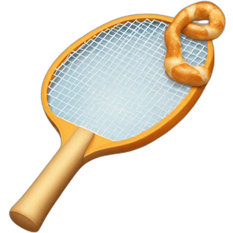 Ping pong paddle made with pretzel emoji