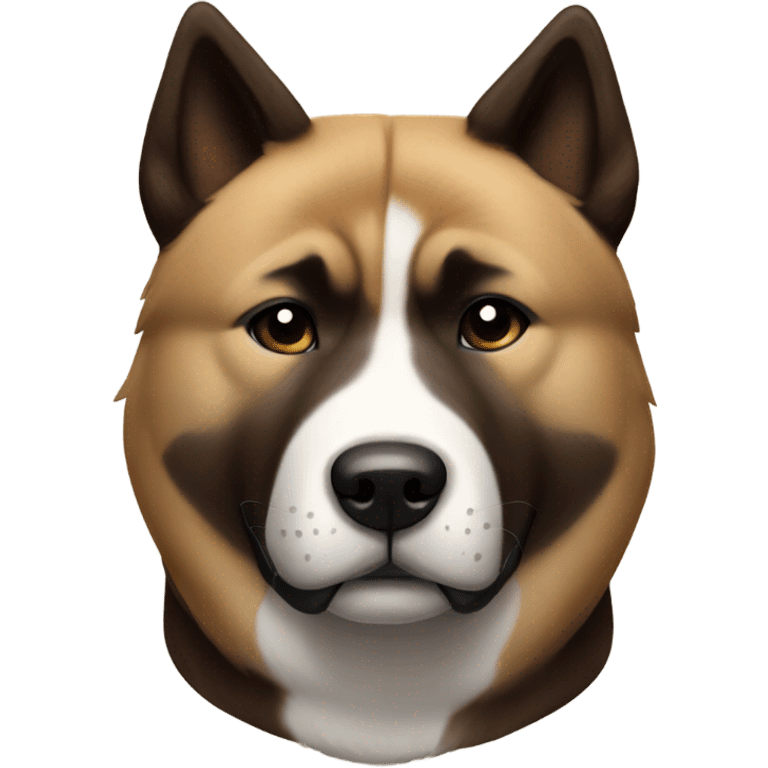 Akita American brown and dark brown with white emoji