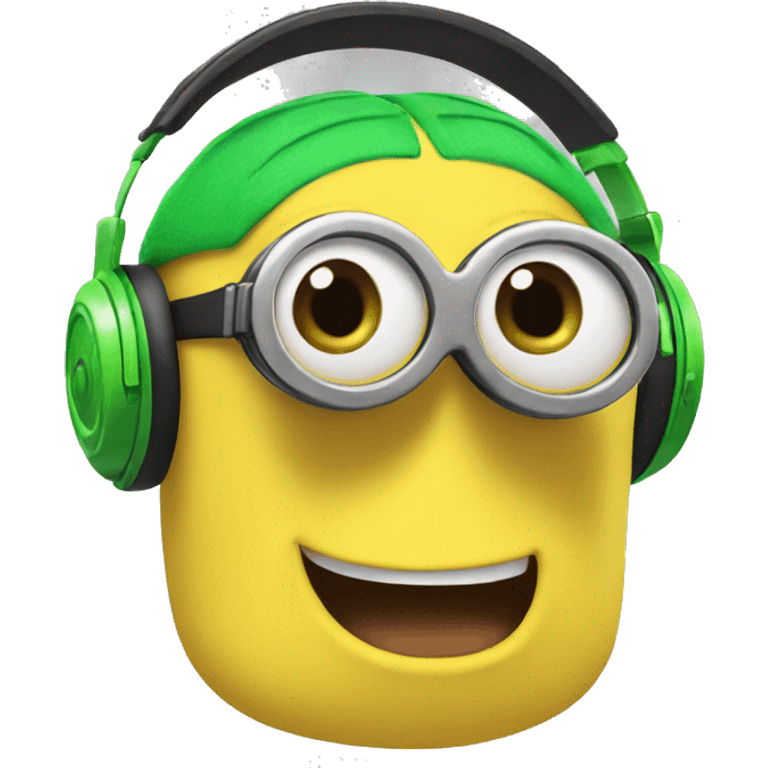 minions with green headphones emoji