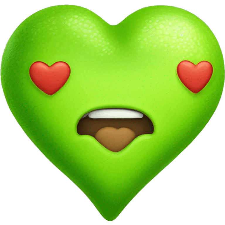 Lime green heart with the word Brat emoji