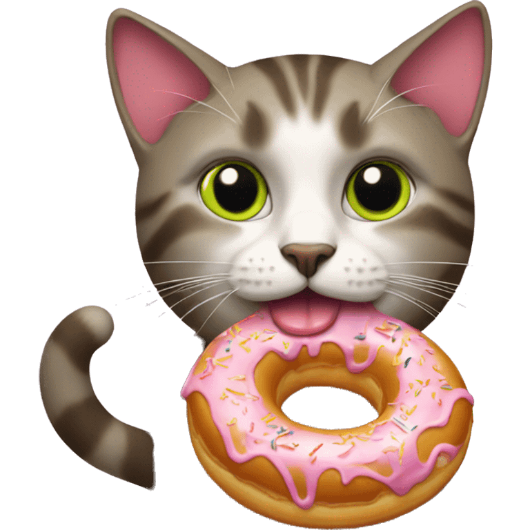  Cat eating donut emoji