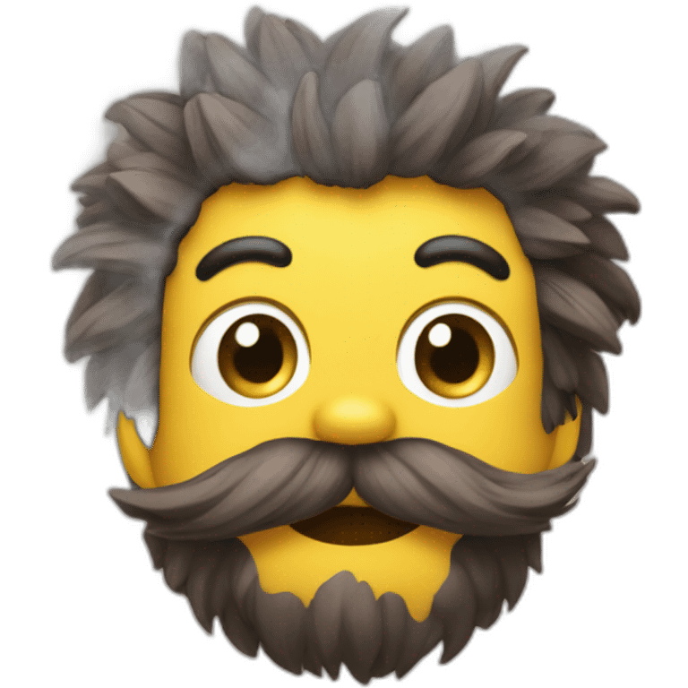 Moustachu avec cheveux sur le côté emoji