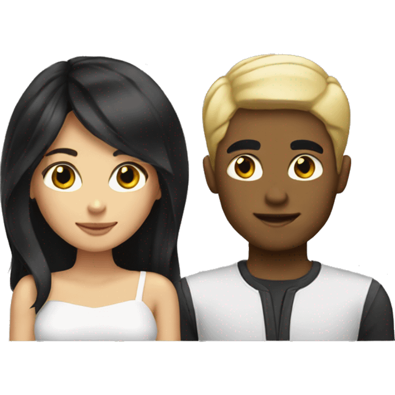 blonde girl with black hair guy emoji