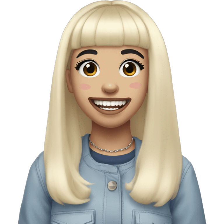 Melanie Martinez, half black hair, half blonde hair, gap toothed, straight hair emoji