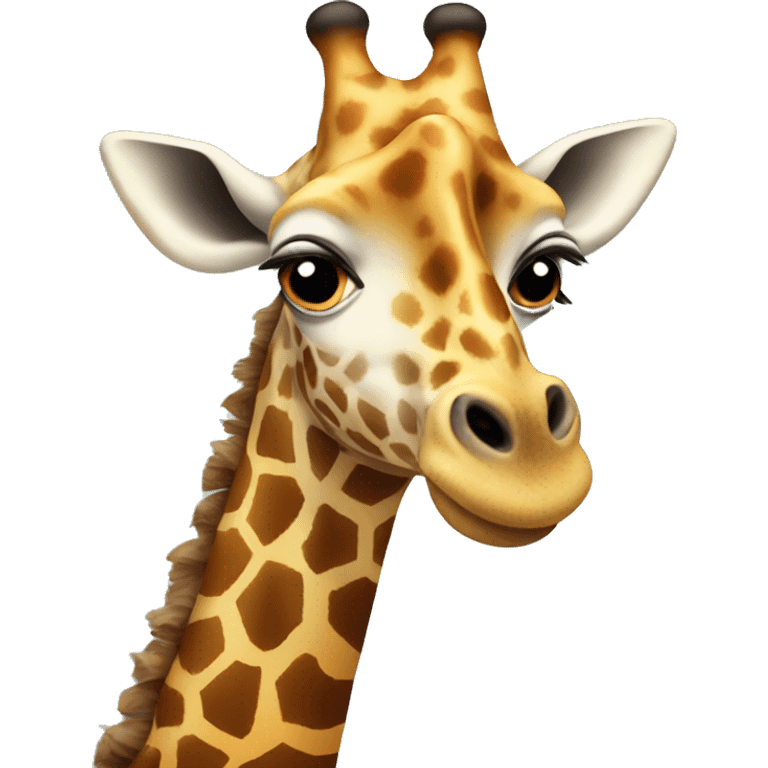 Giraffe with poop on its head emoji