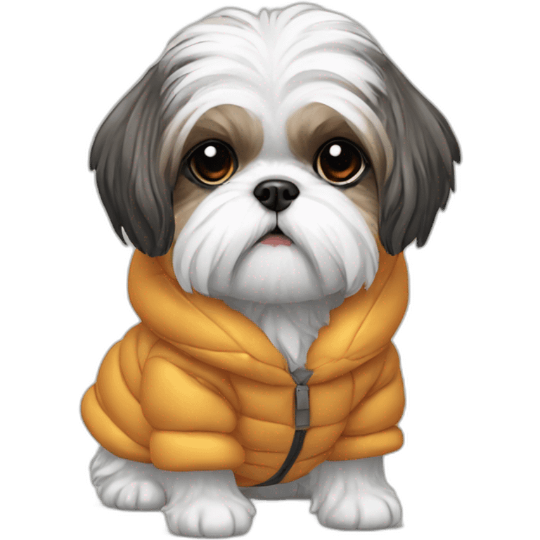 Shih tzu in puffer coat emoji