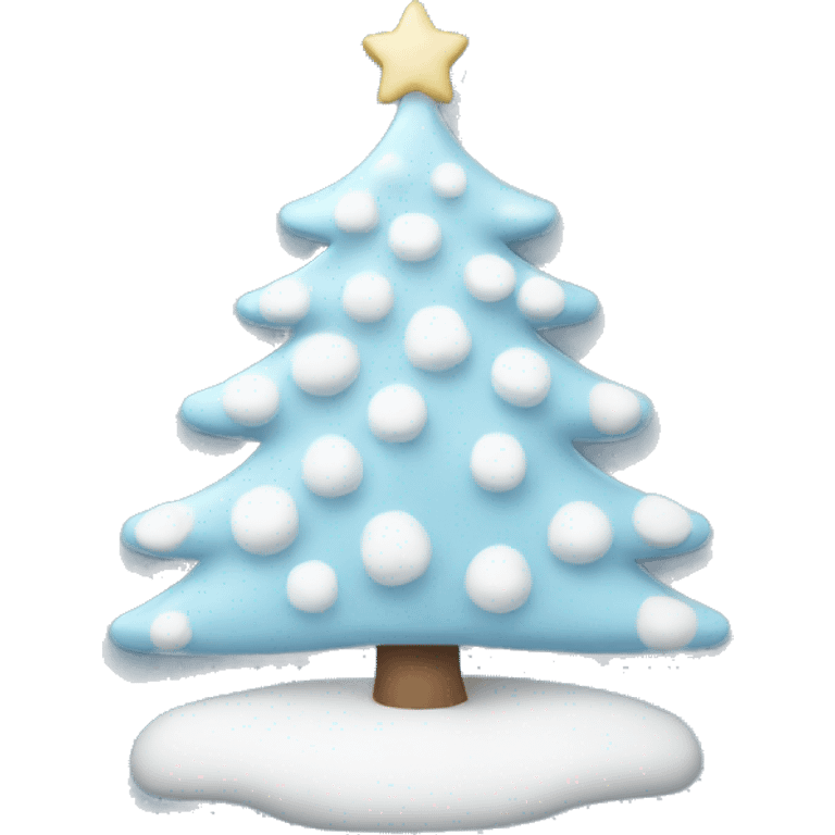 pastel blue and white christmas tree emoji