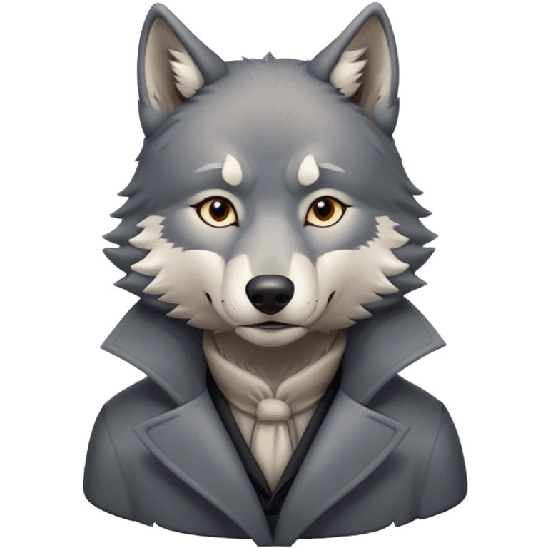 Wolf, philosophy, coat  emoji