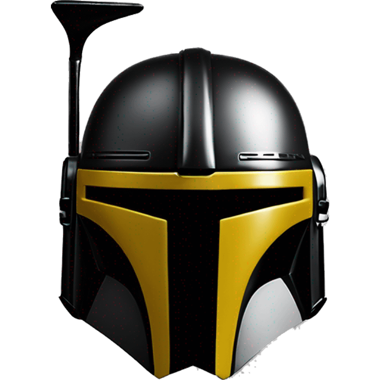 Mandalorian helmet black and yellow with antenna emoji