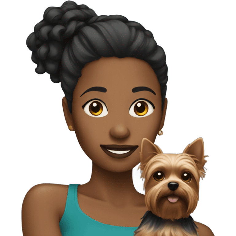 Black women with yorkie emoji