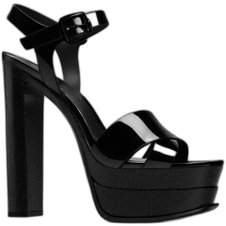 Ysl TRIBUTE PLATFORM SANDAL black PATENT LEATHER emoji