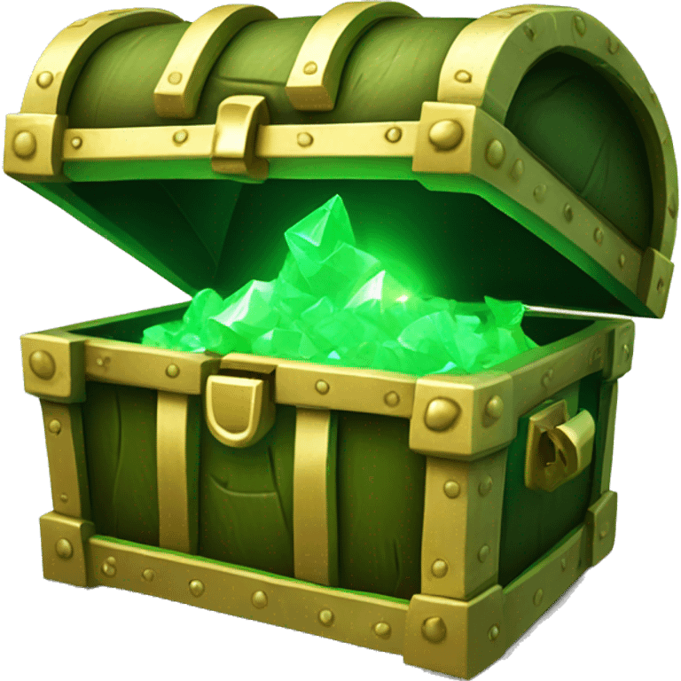 open Green treasure chest with green light coming out emoji