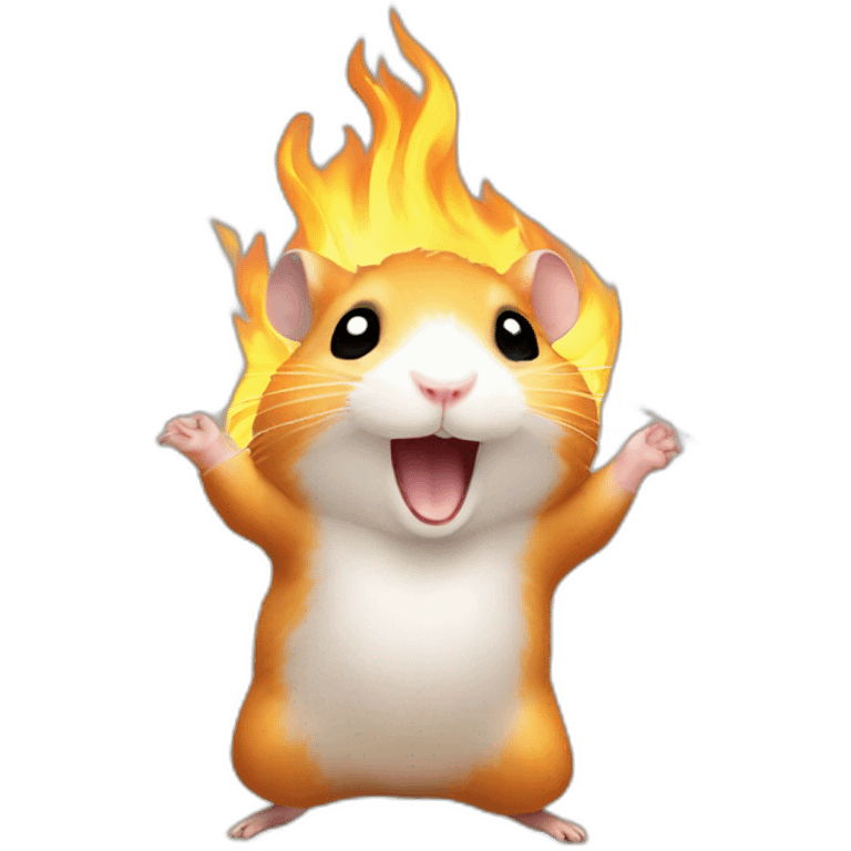 hamster enjoying dance on fire emoji