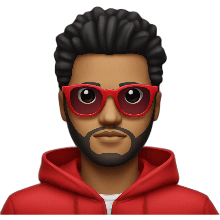 the weeknd red costume with glasses emoji