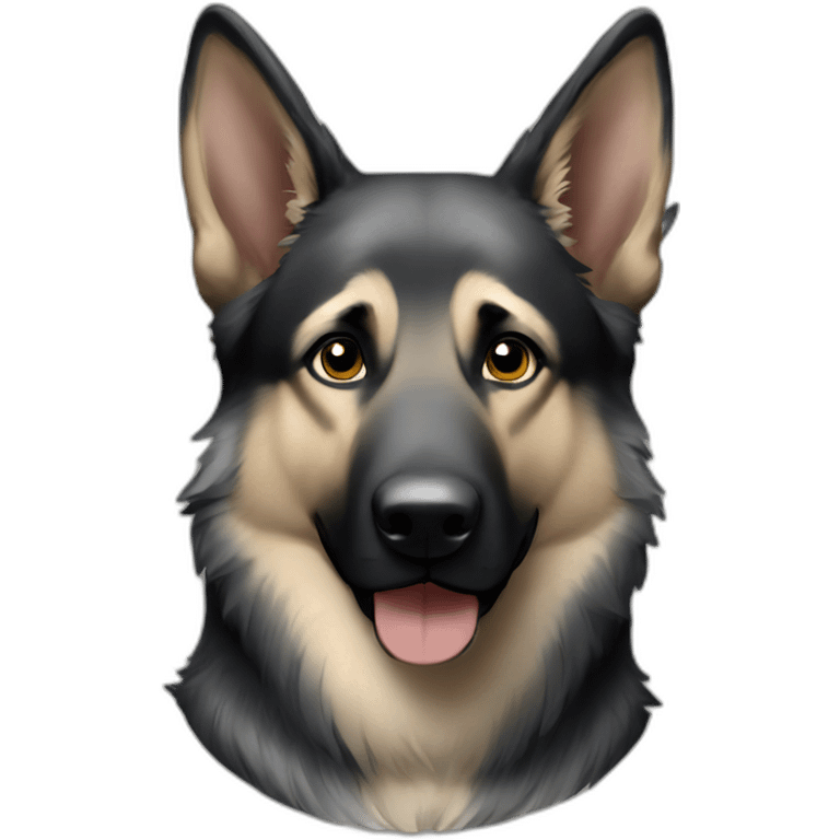 silver and black German shepherd emoji