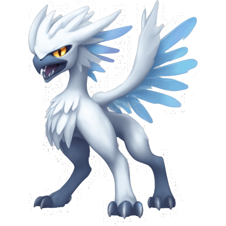  cool edgy colorful angelic ethereal Absol-Dialga-Fakemon full body emoji