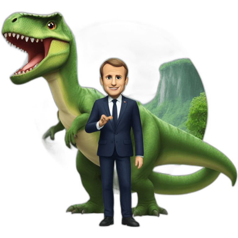 Emmanuel Macron mixé en dinosaure emoji