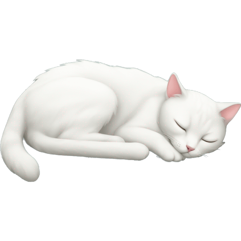 White cat sleeping on a couch  emoji