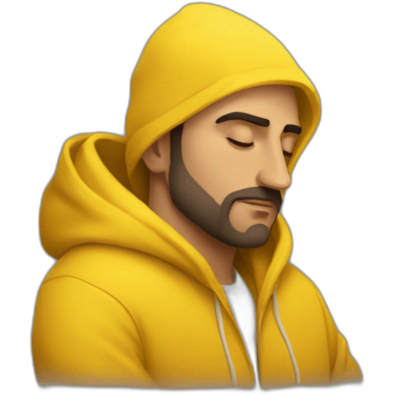 Armenian men  with yellow hoodie sleeping emoji