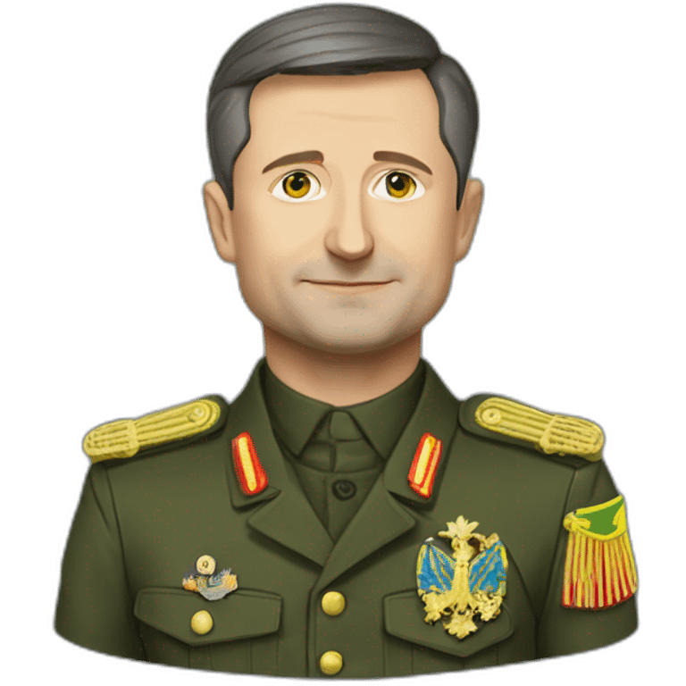 President of Ukraine Zelensky in military clothes emoji