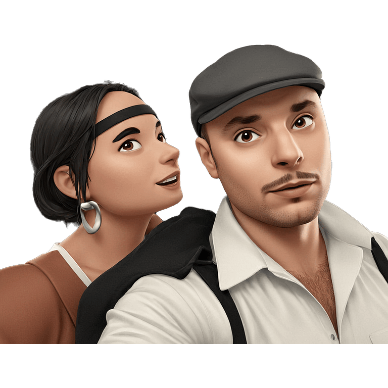 girl and boy portrait emoji