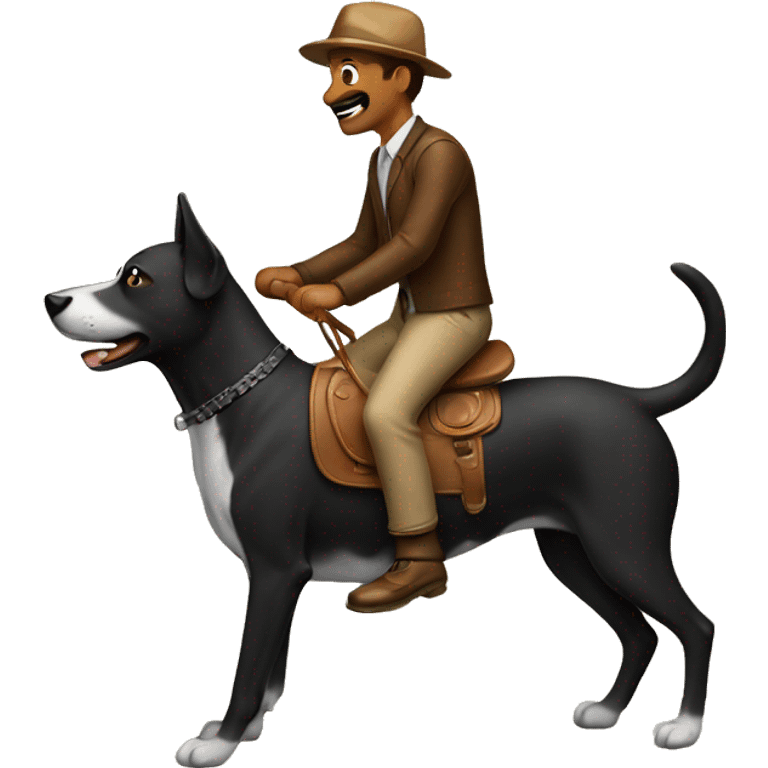 A man riding a dog emoji