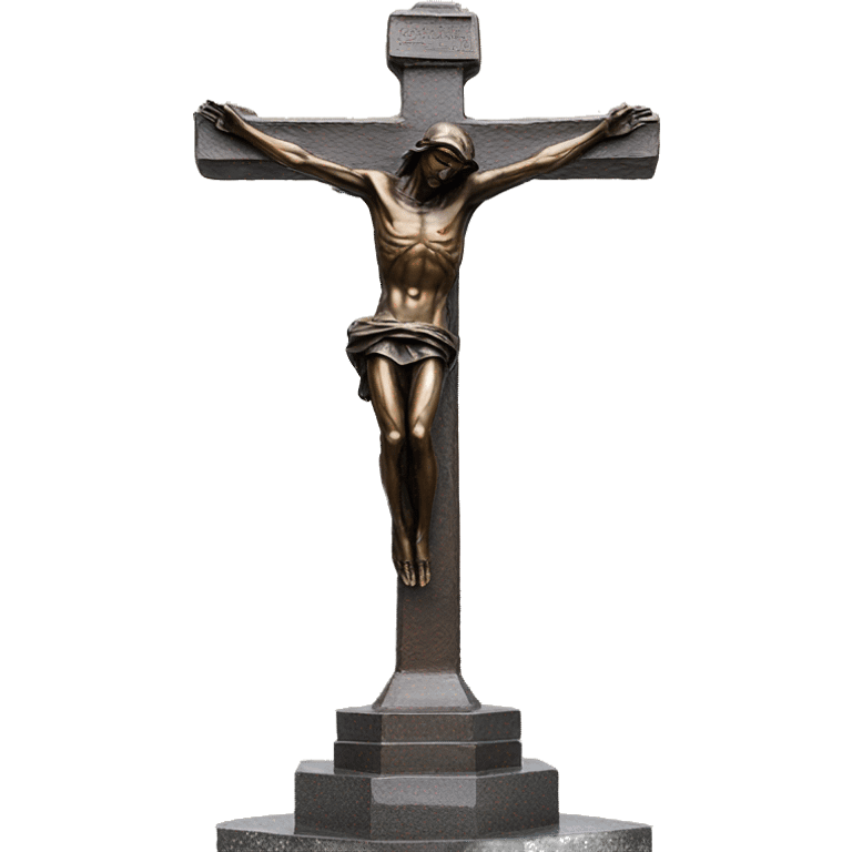 crucifix, reaching up to the sky, bronze statue emoji