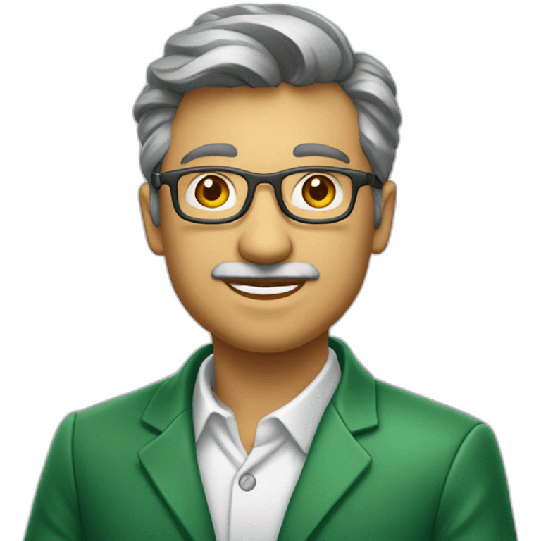 Professeur avec tableau vert en fond emoji