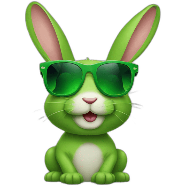 green rabbit winking sunglasses emoji