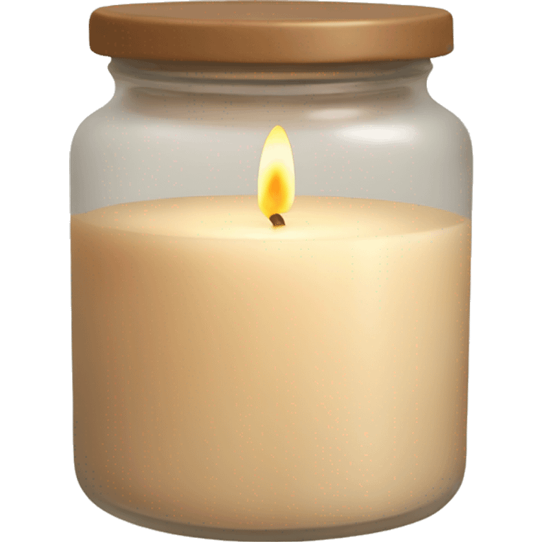 Aesthetic beige candle in the jar  emoji