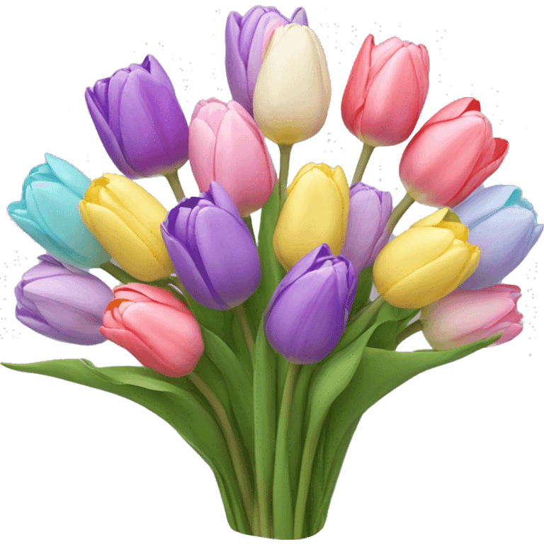 pastel multicolor tulip bouquet emoji