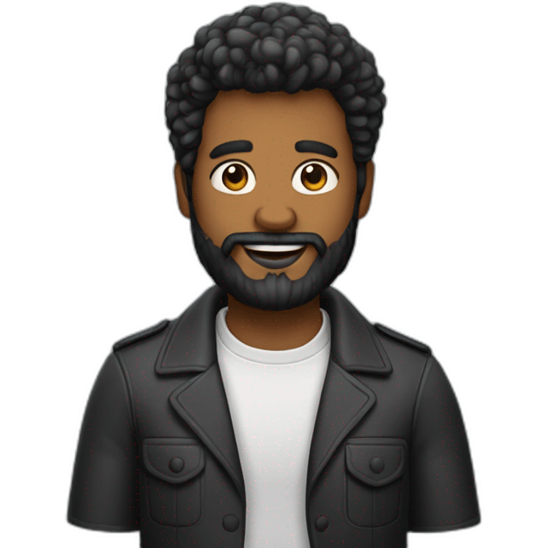 Hombre barba negra barbero emoji