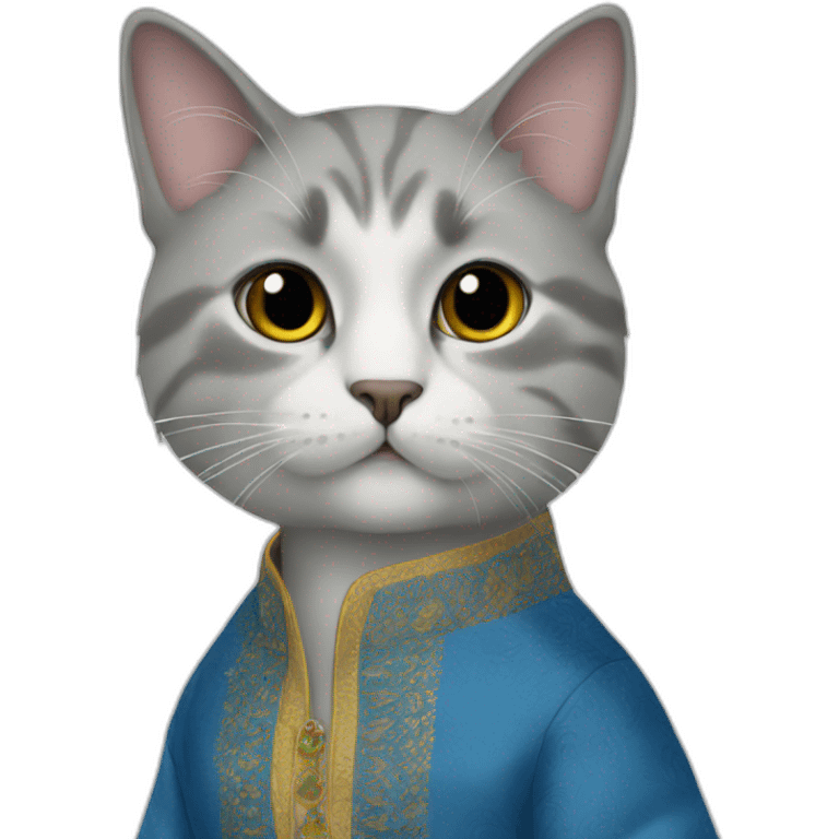 cat in blue kurta emoji