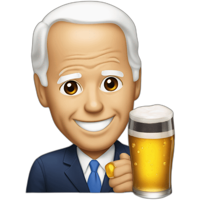 Joe Biden drink beer emoji